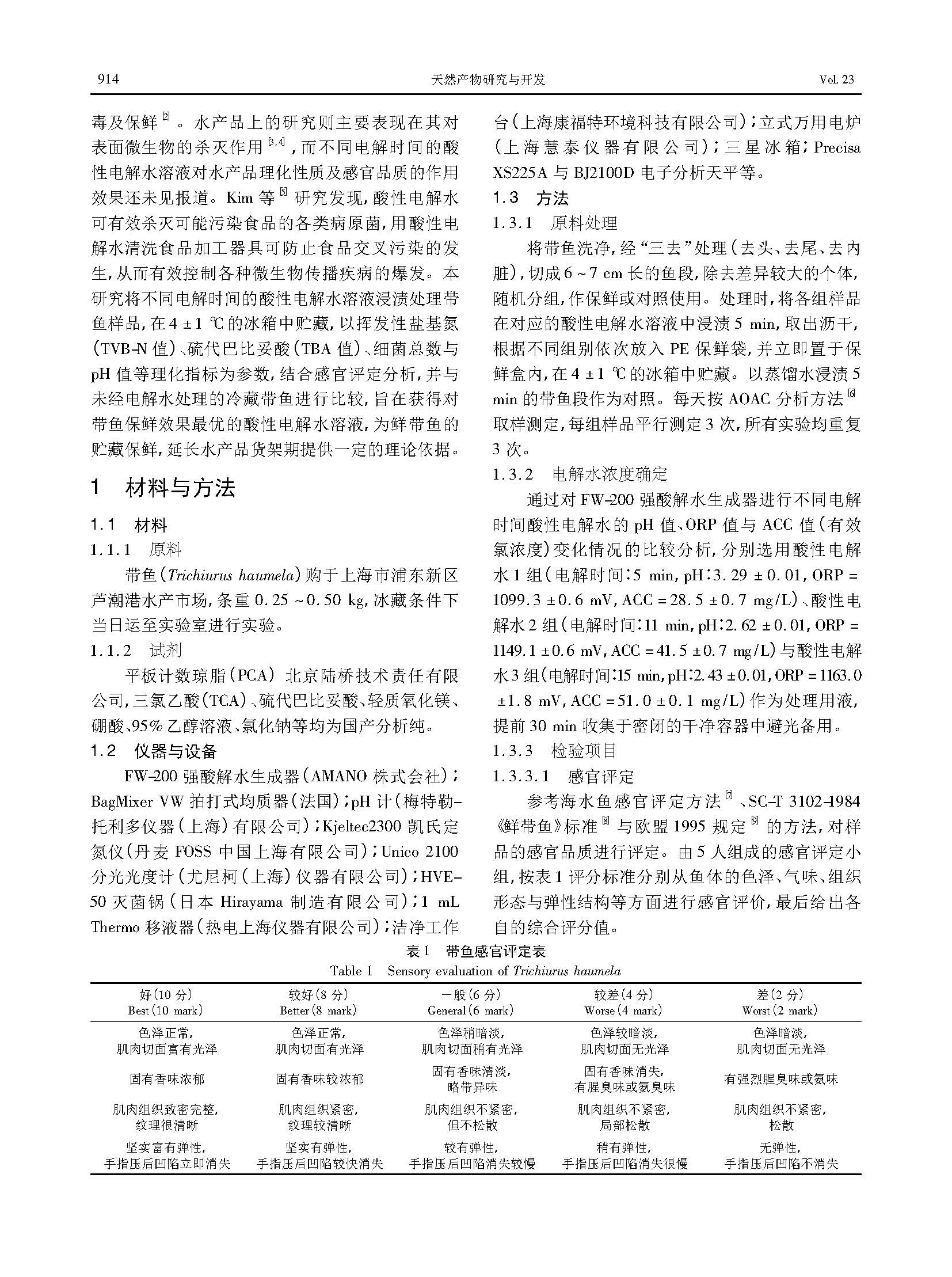 酸性電解水對冷藏帶魚保鮮效果的影響研究(圖2)